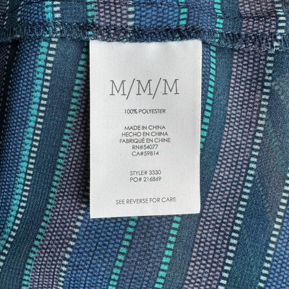 CAbi Alex Blouse Split Back Striped Blue Womens - Size M - Long Sleeve - Picture 10 of 11